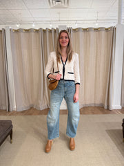 Goldia Cardigan - Ecru/Marine