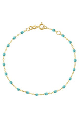 6.7" Classic Gigi Bracelet - Turquoise Green + Yellow Gold
