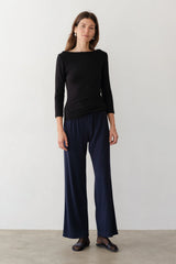 The Baby Rib Scallop Pant - Navy