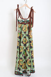 Liana Ballet Sundress - Green/Brown Multi