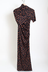 Serene Safari Ankle Dress - Black/Coffee