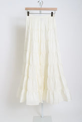 14865_My Skirt - Habotai Silk Flounced Skirt - Butter
