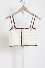 14934_My Top - "Cable' Luxe" Hand Crochet Top - Crystal