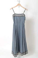 Lana Scarf-Print Midi Dress - Blue Jay Multi