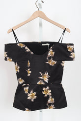 Souline Top - Festive Lilies - Black & Yellow