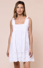 Baby Doll Dress - White/White