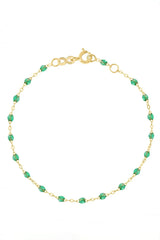 7.5" Classic Gigi Bracelet - Mint + Yellow Gold