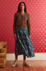 The Viola Skirt - Indigo Bandana