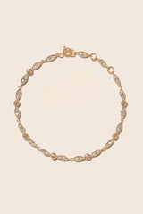 Ava Diamond Bracelet - 9K Yellow Gold, Sterling Silver