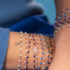 6.7" Classic Gigi Bracelet - Jeans + Yellow Gold