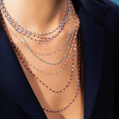 16.5" Classic Gigi Necklace - Blue + Yellow Gold