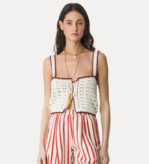 14934_My Top - "Cable' Luxe" Hand Crochet Top - Crystal