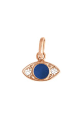 Eye Resin Diamond Pendant - Lapis + Yellow Gold