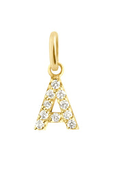 "A" Lucky Letter Diamond Pendant - Yellow Gold