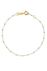 7.5" Classic Gigi Bracelet - BABY BLUE + YELLOW GOLD