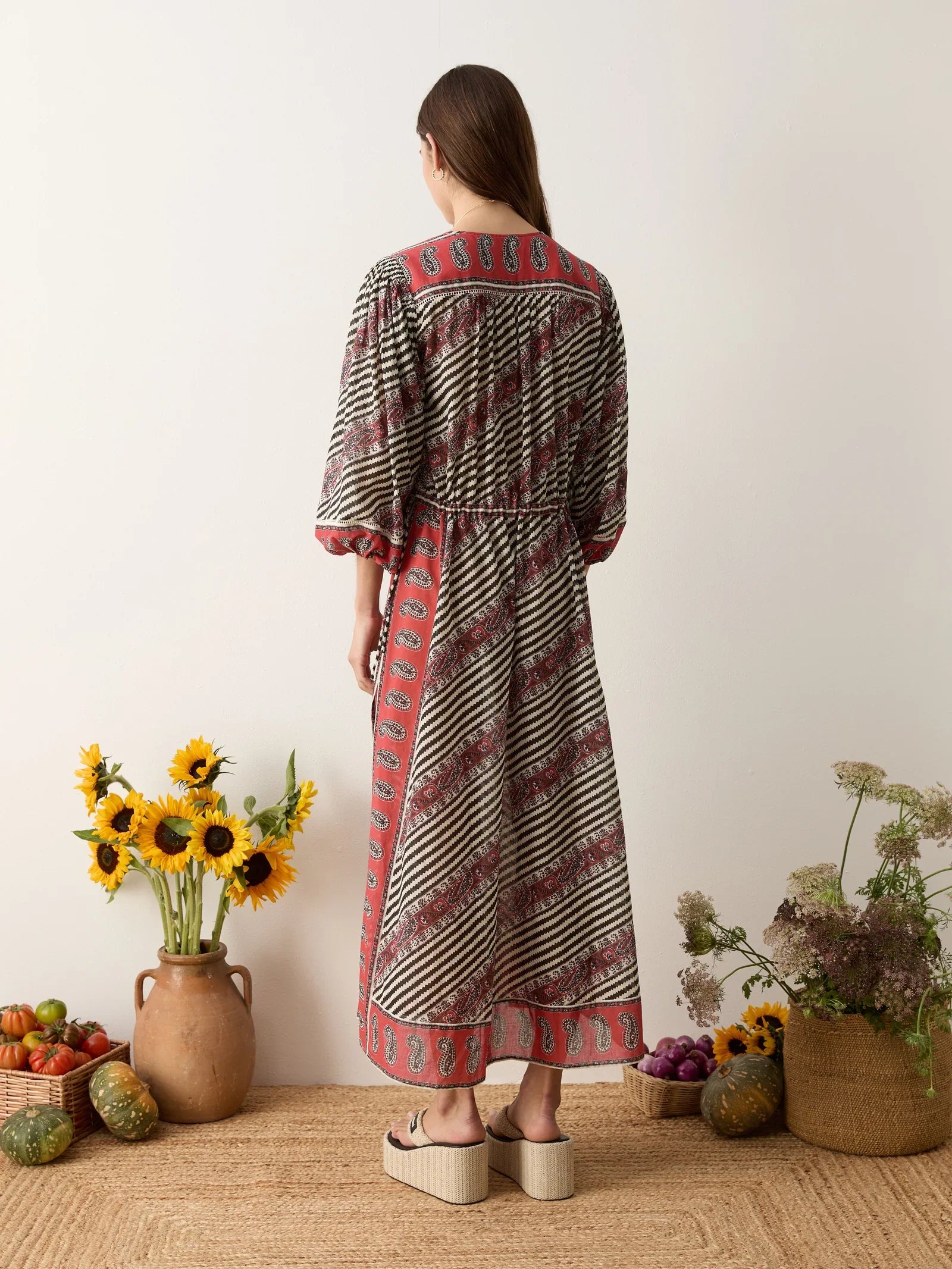 Marquee Lace Up Maxi Smock Dress - Charcoal