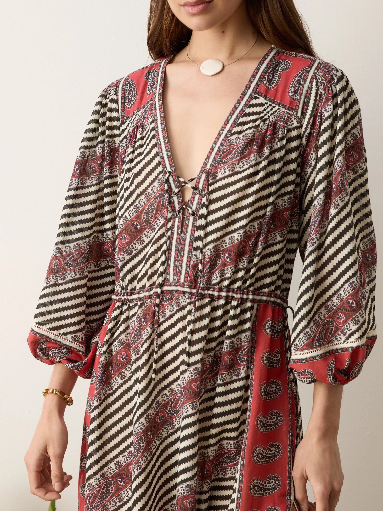 Marquee Lace Up Maxi Smock Dress - Charcoal