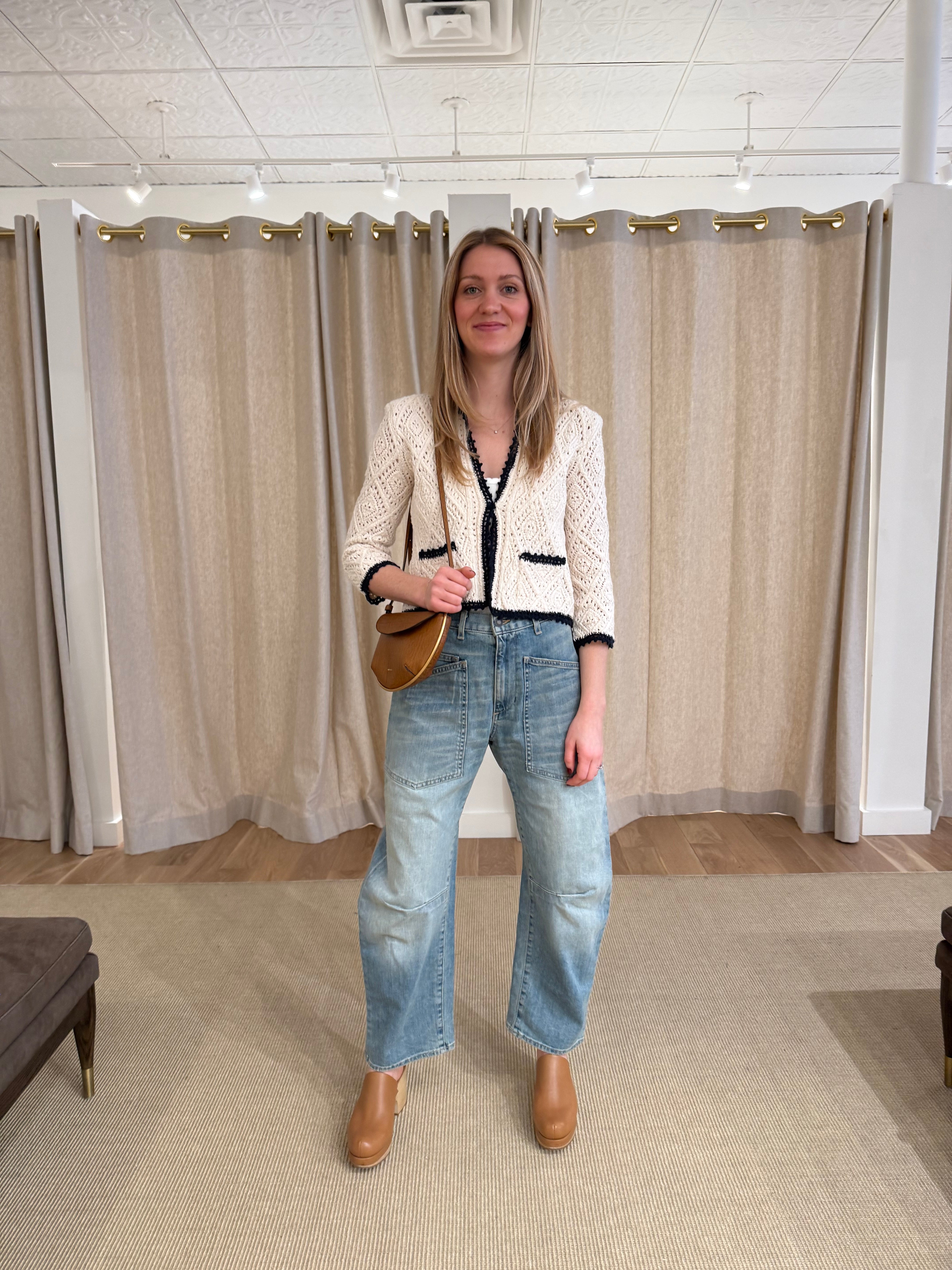 Goldia Cardigan - Ecru/Marine