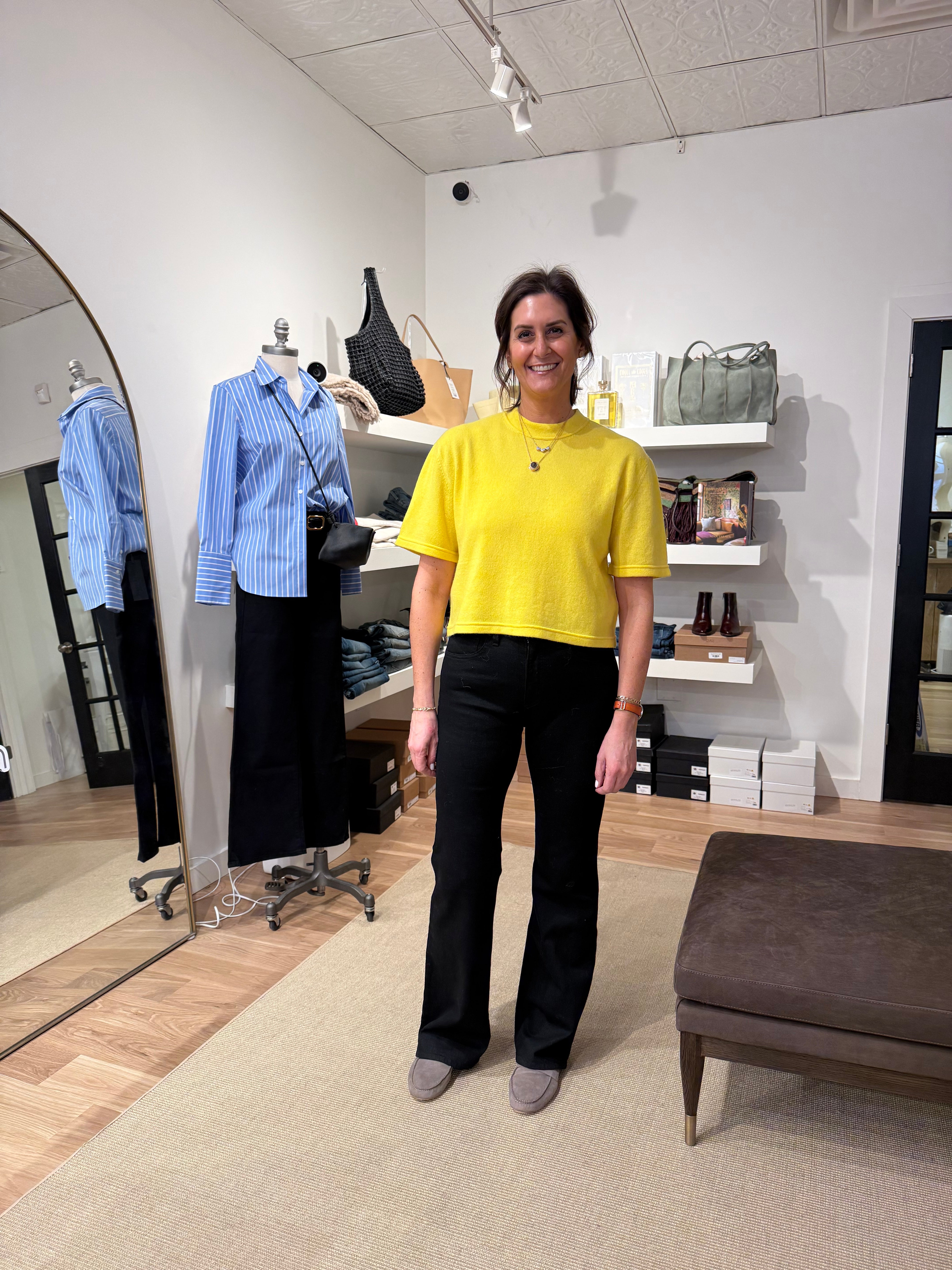 Cropped Cashmere T-Shirt - Vivid Yellow