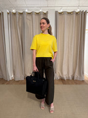 Cropped Cashmere T-Shirt - Vivid Yellow