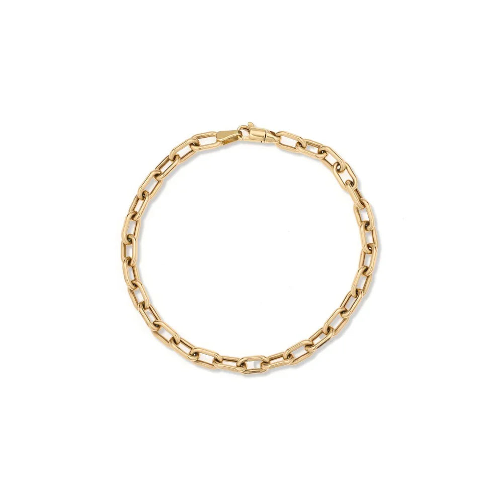 4mm Italian Chain Link Bracelet - 14k Yellow Gold (By Special Order)