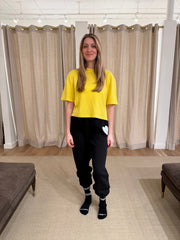 Cropped Cashmere T-Shirt - Vivid Yellow