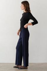 The Baby Rib Scallop Pant - Navy