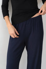 The Baby Rib Scallop Pant - Navy