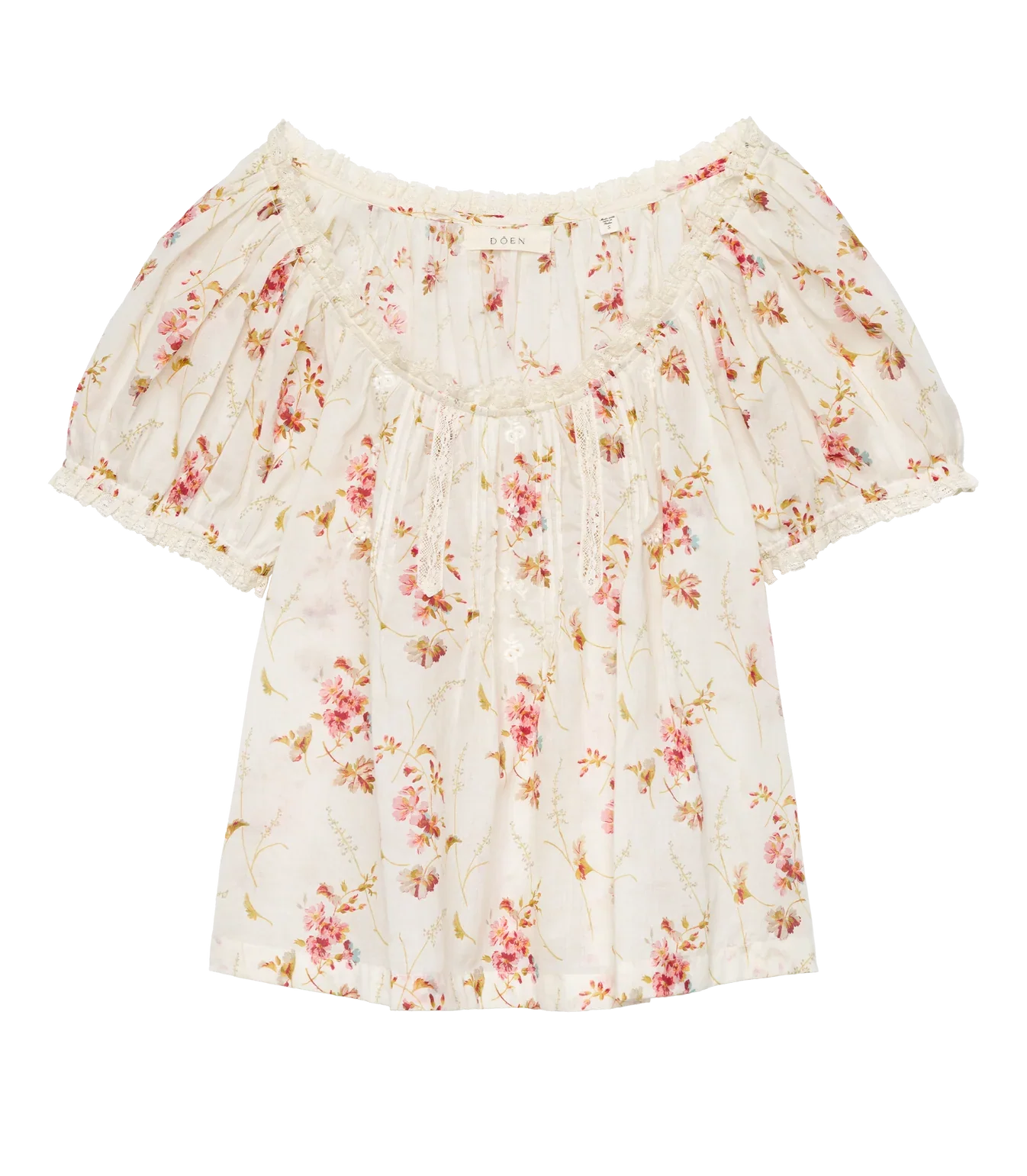 Frederica Top - Blanc Prairie Rose (By Phone Order Only)