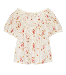 Frederica Top - Blanc Prairie Rose (By Phone Order Only)