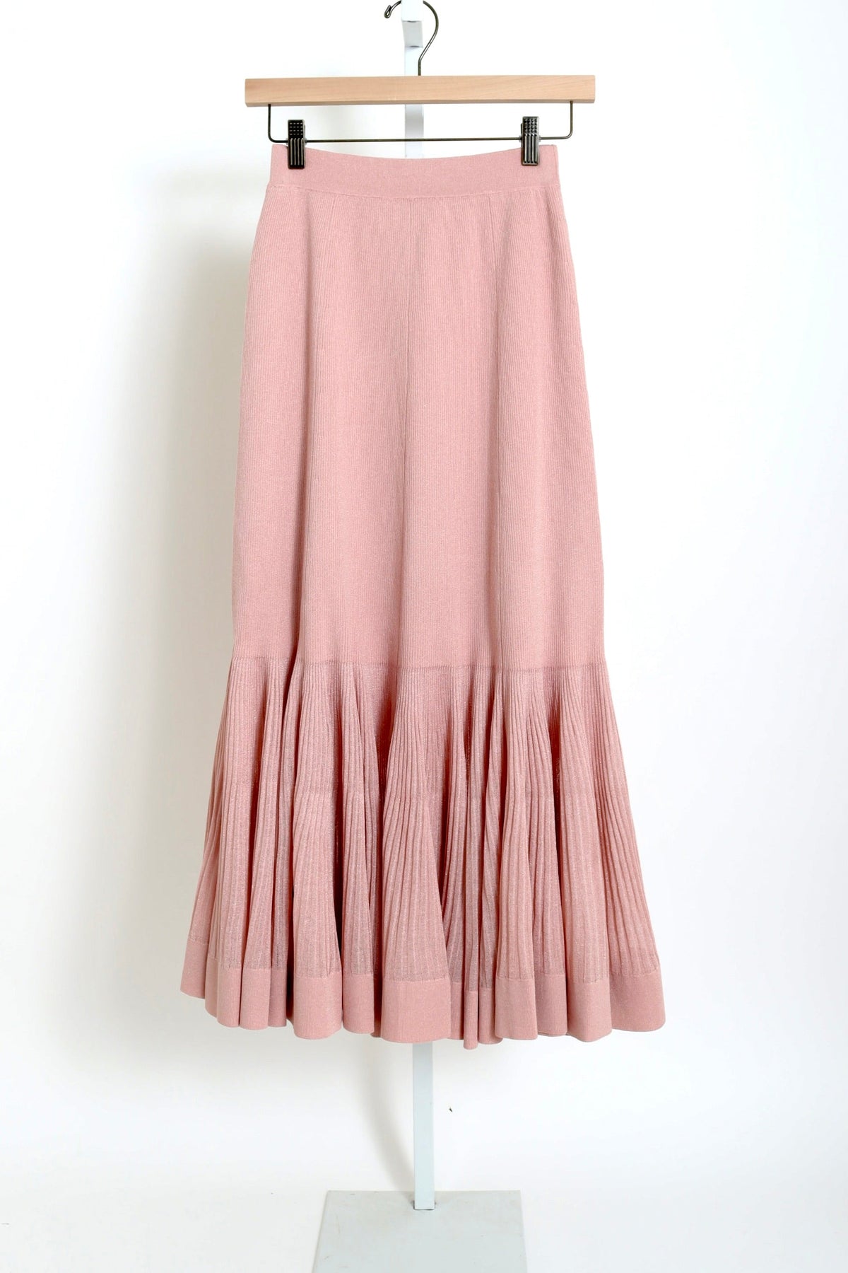 Luna Pleated Frill Skirt - Dusty Pink