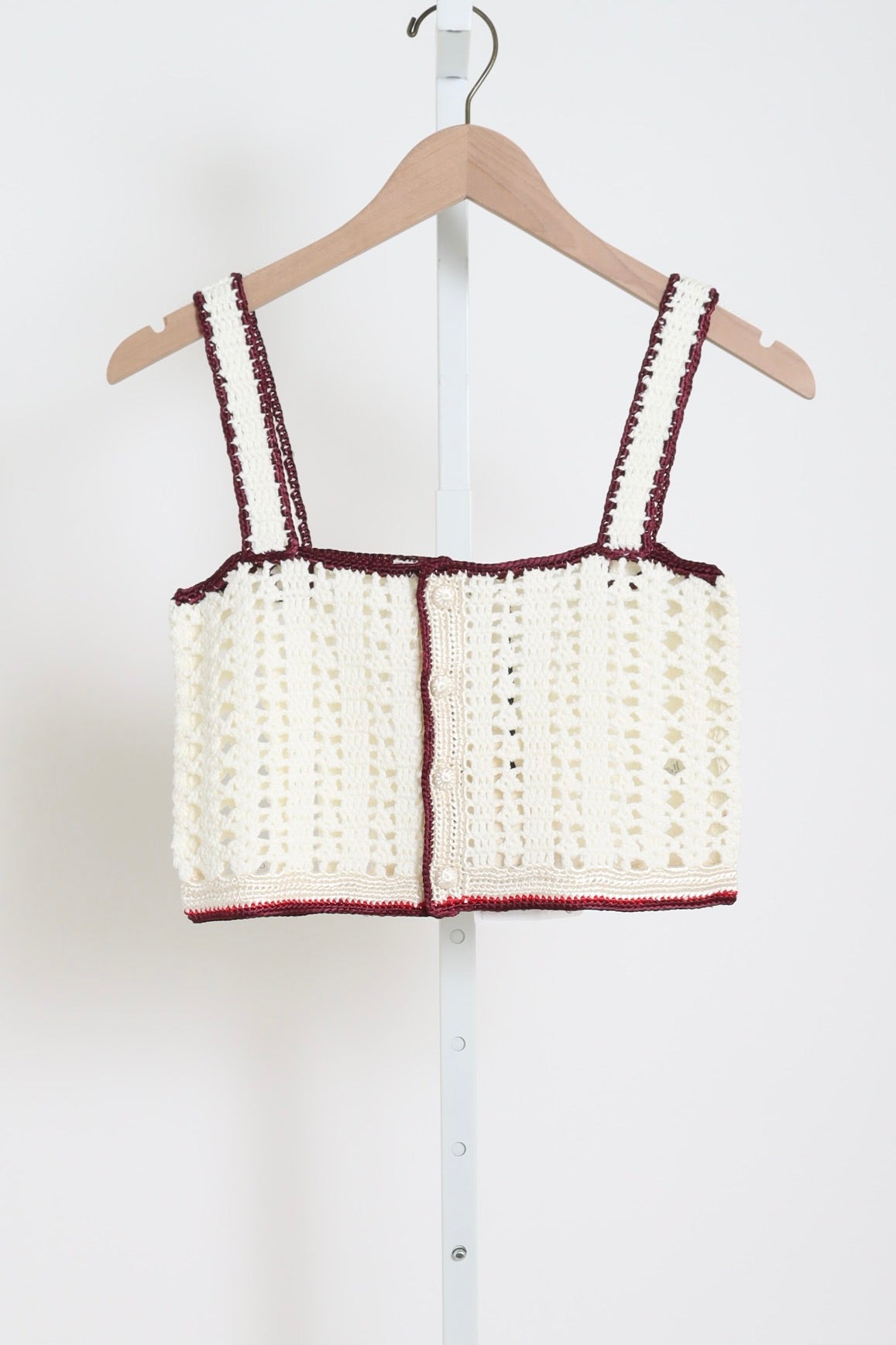 14934_My Top - "Cable' Luxe" Hand Crochet Top - Crystal