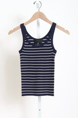 Wrenley Stripe Sweater Tank - Atlantic Blue / Ivory Stripe