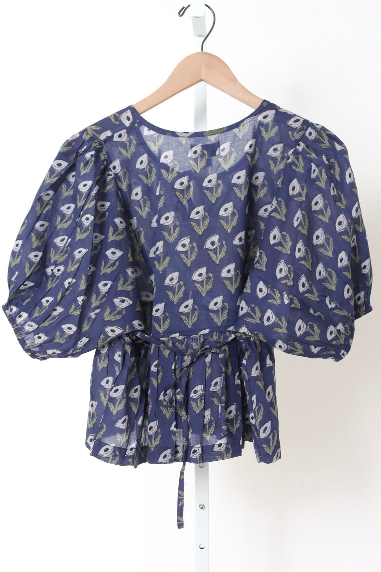 Bastian Top - Pressed Poppies Blue Indigo Organic
