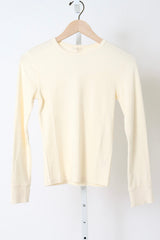 The Baby Rib Scallop Long Sleeve - Creme
