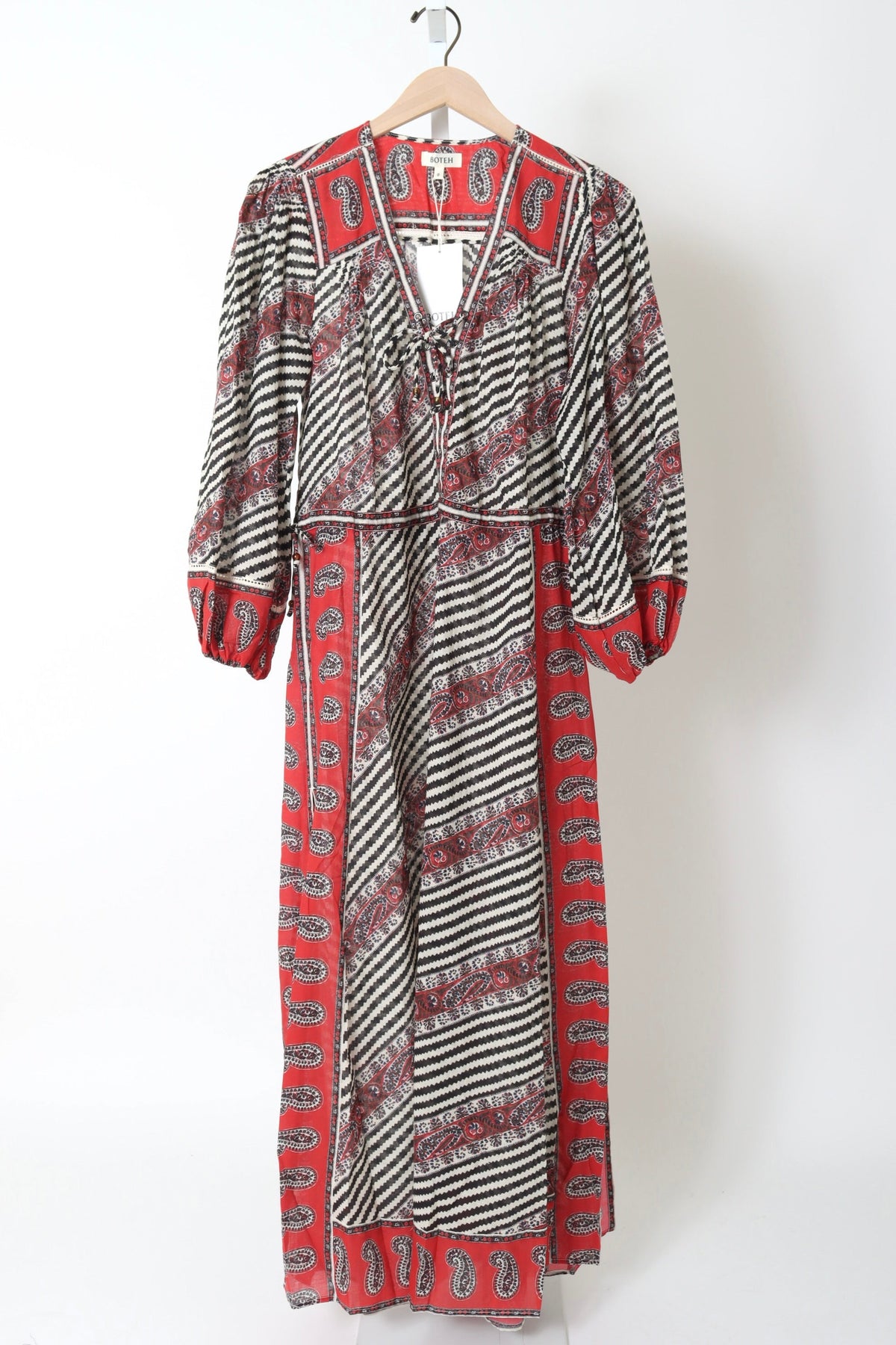 Marquee Lace Up Maxi Smock Dress - Charcoal
