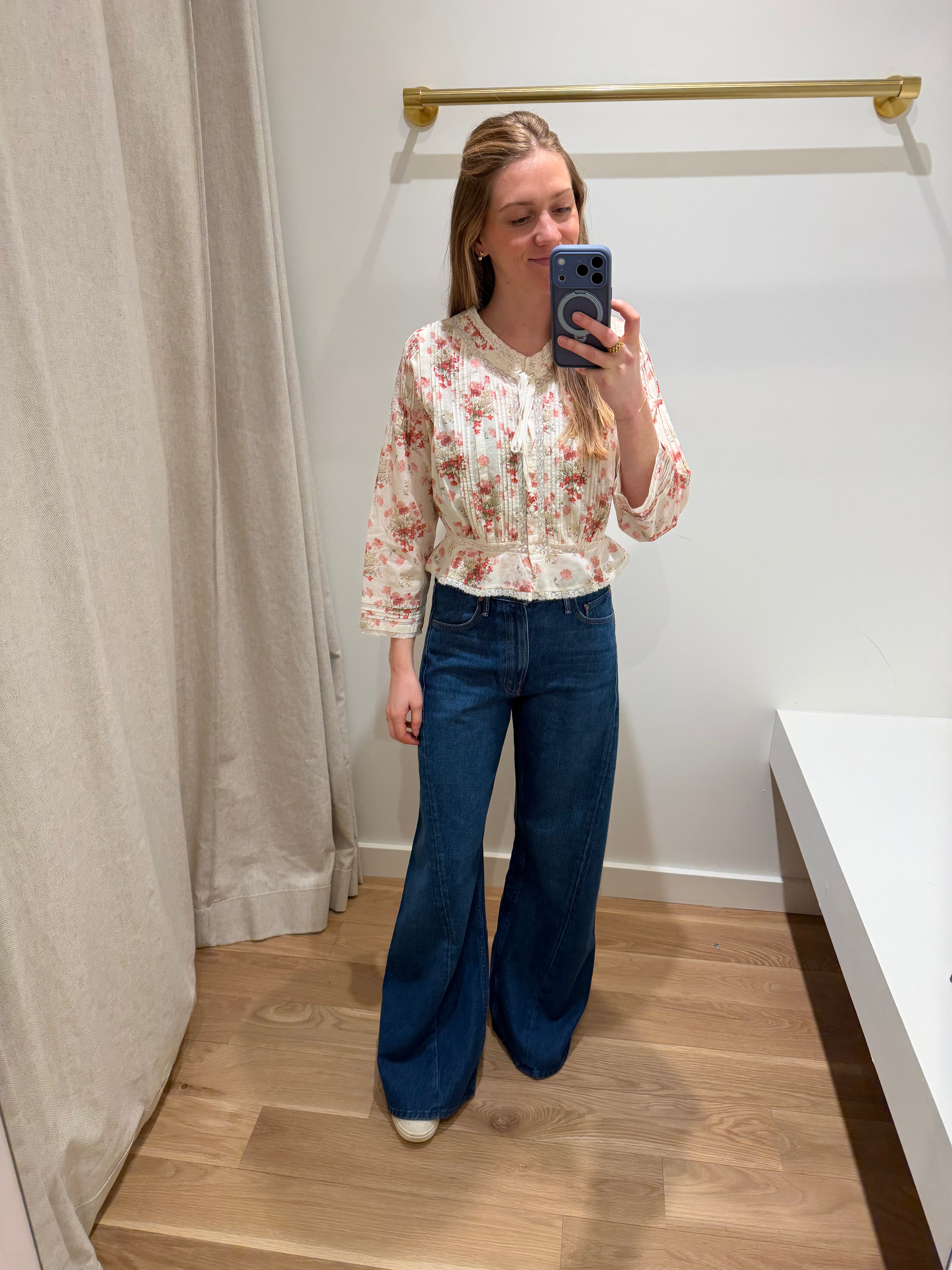 Hillock Top - IVORY LANTANA FLORAL (By Phone Order Only)