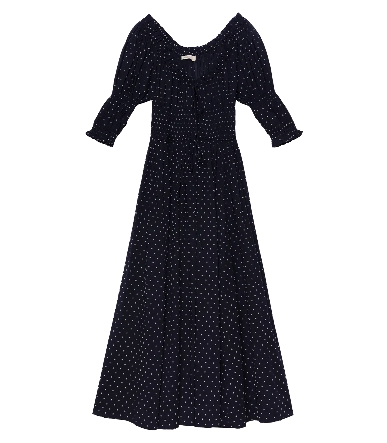 Ischia Dress - Navy Flock Dot (By Phone Order Only)