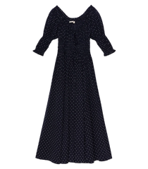 Ischia Dress - Navy Flock Dot (By Phone Order Only)