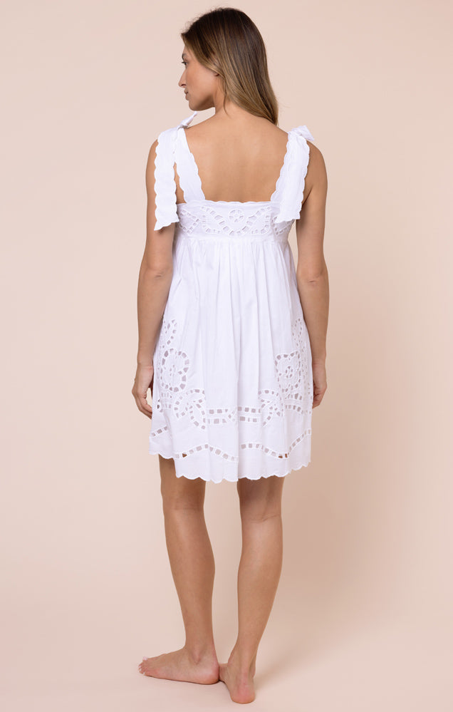 Baby Doll Dress - White/White