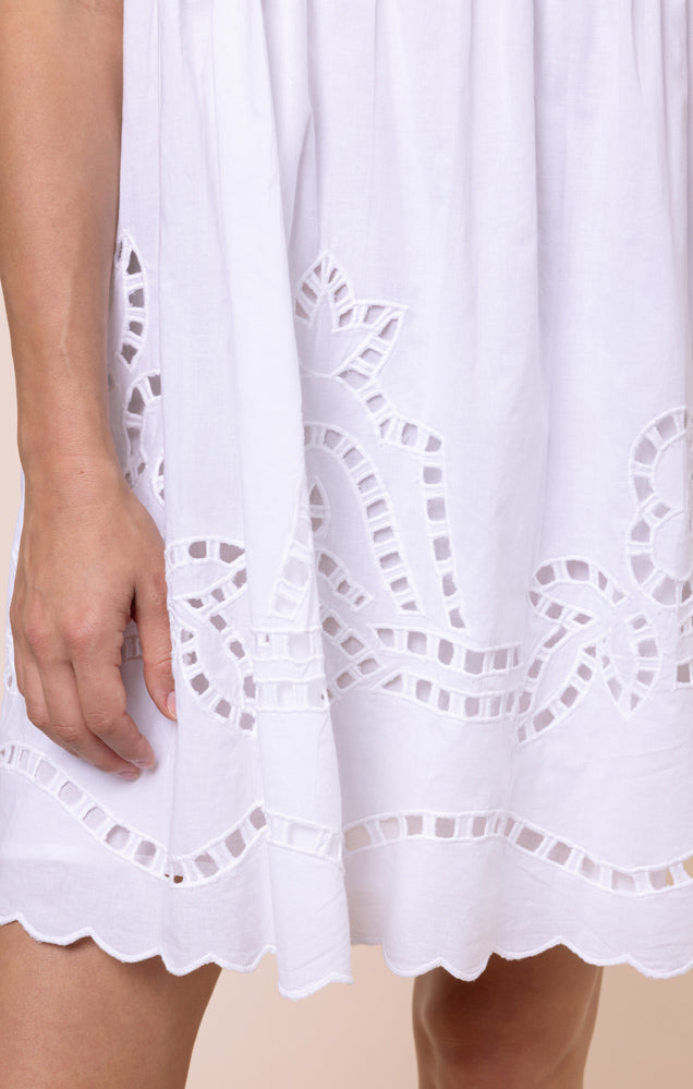 Baby Doll Dress - White/White