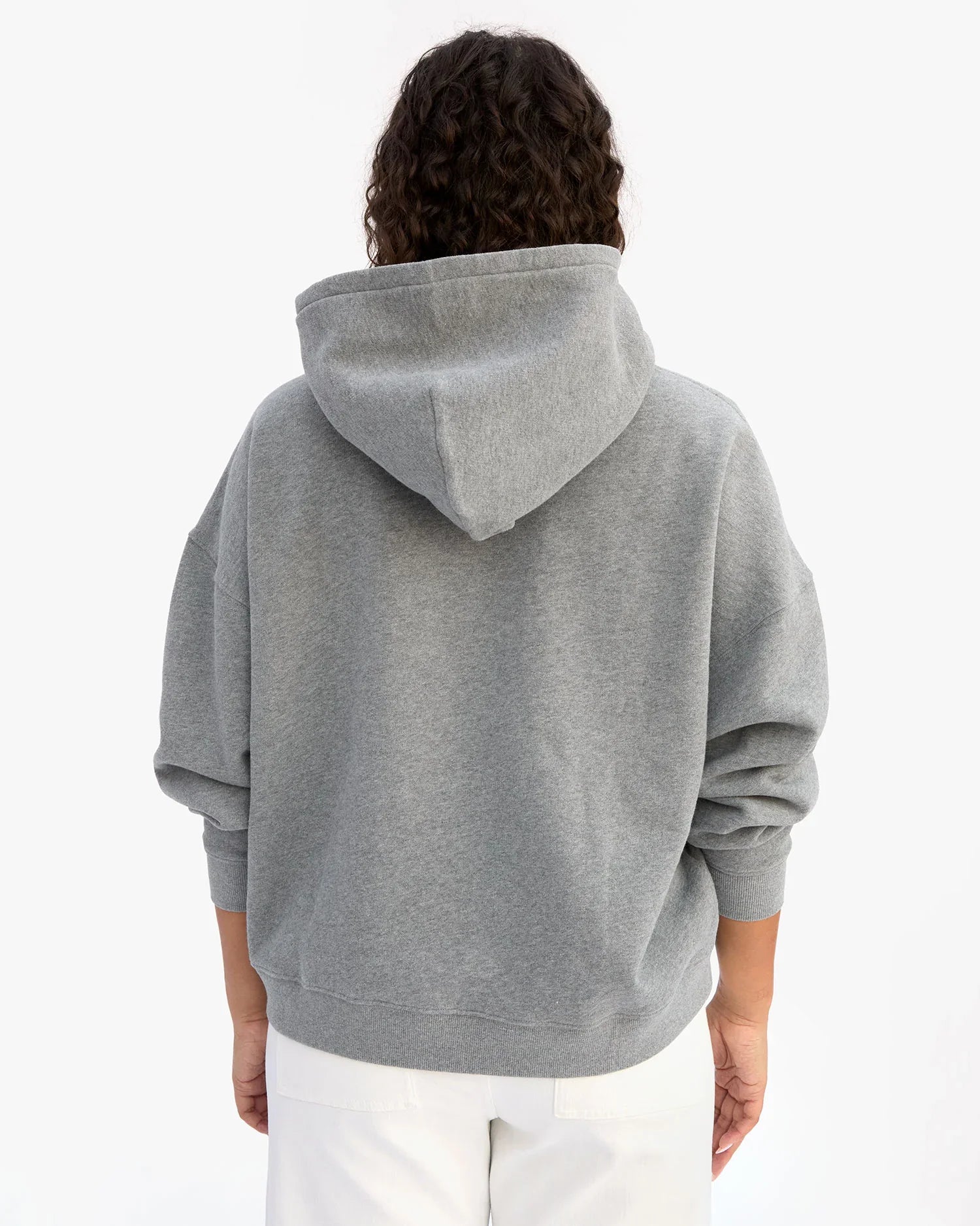 Le Boxy Hoodie - Grey Melange Flocked Blasé