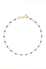 6.7" Classic Gigi Bracelet - Neon Blue + Yellow Gold