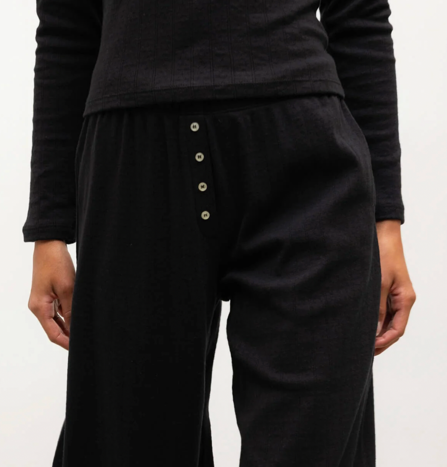 Pointelle Boxer Pant - Black