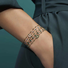 6.7" Classic Gigi Bracelet - Emerald + Yellow Gold