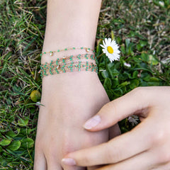 7.5" Classic Gigi Bracelet - Mint + Yellow Gold