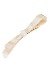 Ribbon Bow Long & Skinny Barrette - Classic - Ivory Tokyo