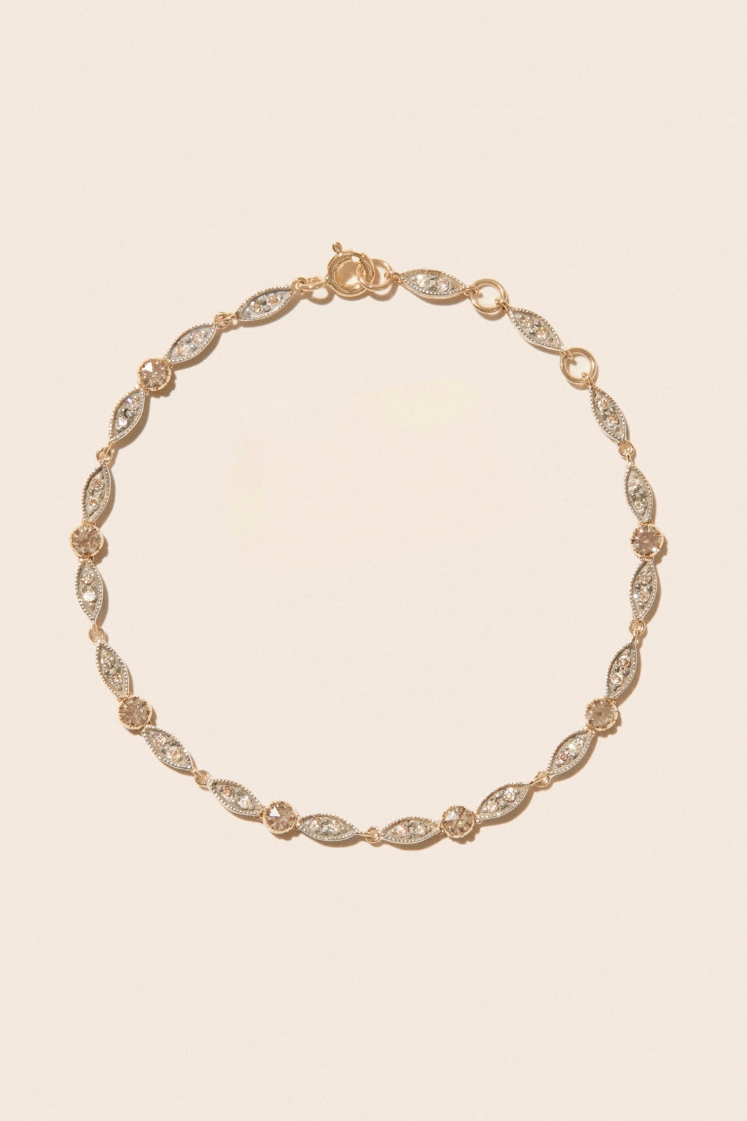 Ava Diamond Bracelet - 9K Yellow Gold, Sterling Silver