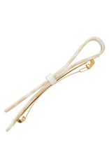 Ribbon Bow Long & Skinny Barrette - Classic - Ivory Tokyo