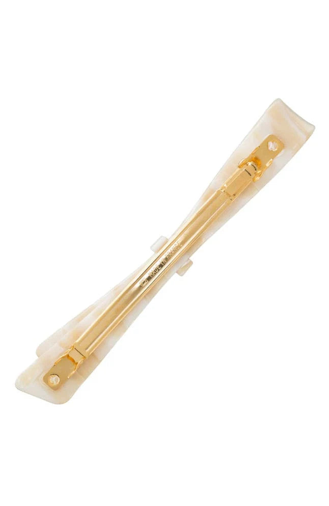 Ribbon Bow Long & Skinny Barrette - Classic - Ivory Tokyo
